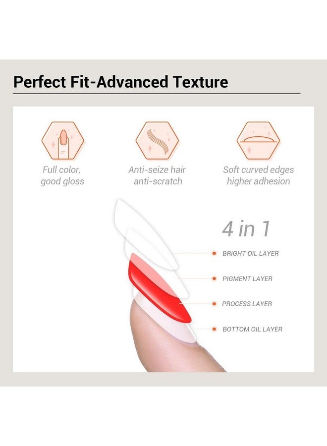 Modelones British Plaid Semi Cured Gel Nail Strips from BELLE GAGA 20 Pcs Gel Nail Stickers Sheer Gel Polish Strips, Gel Nail Wraps 10 Sizes, Works With UV Light, Includes 2 Prep Pads, Nail File & Wooden Stick - Image 5