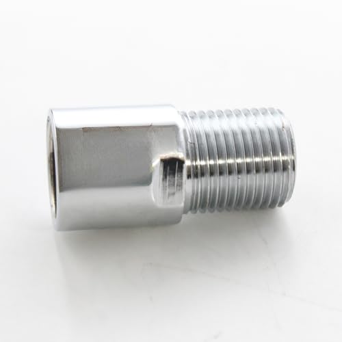 KINIK CP Brass Extension Nipple 2 Inch | 1/2 Inch Thread Chrome Finish Pipe Fitting for Plumbing | Pack of 2 - Image 2