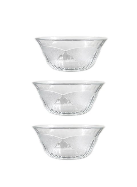 3-Piece Stackable Salad Bowl Clear 19.3cm