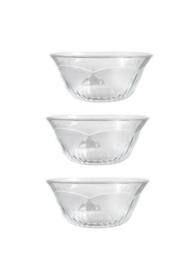 Maxim 3-Piece Stackable Salad Bowl Clear 19.3cm  - Image 1