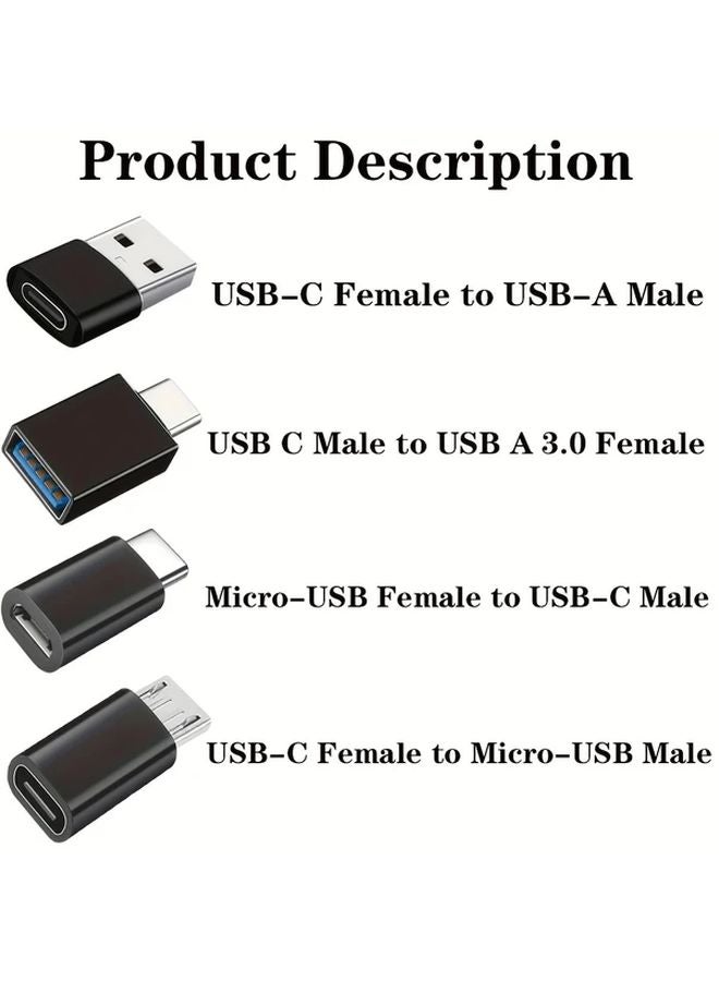 8 PCS Black USB to USB C Adapter Converter for Laptop Car Smartphone Headphone Mic PC - Image 4
