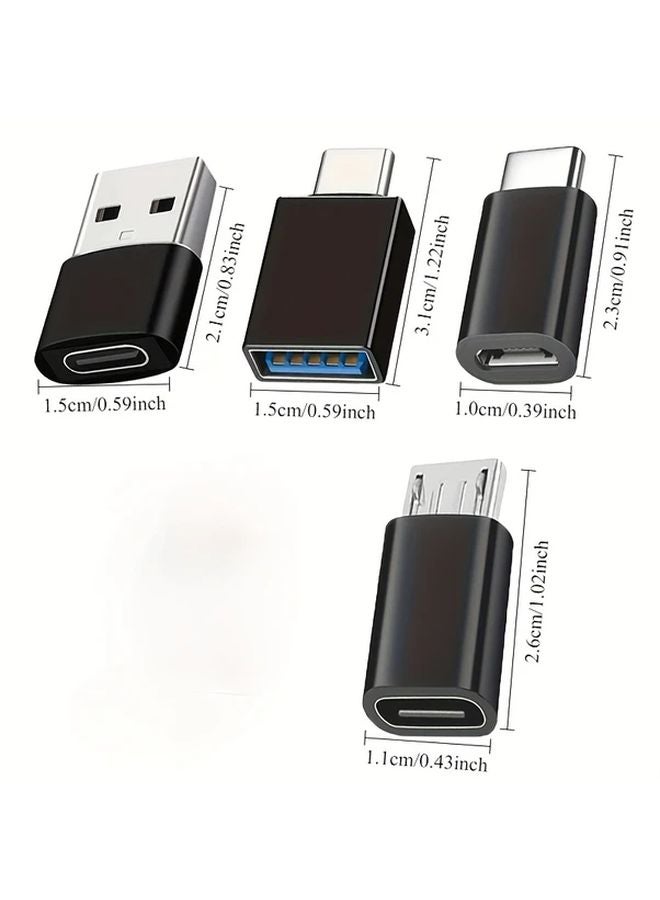 8 PCS Black USB to USB C Adapter Converter for Laptop Car Smartphone Headphone Mic PC - Image 3