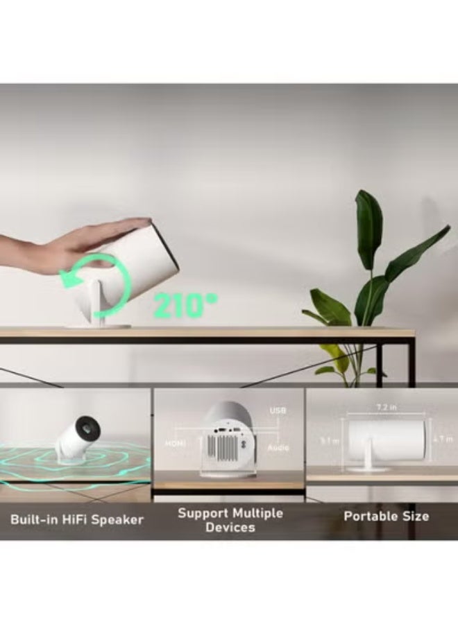 Full HD 1080P Smart Projector with WiFi, Bluetooth & Electric Focus – Official Netflix Support – 210° Rotatable Stand – Auto Keystone – Portable Design - Image 3