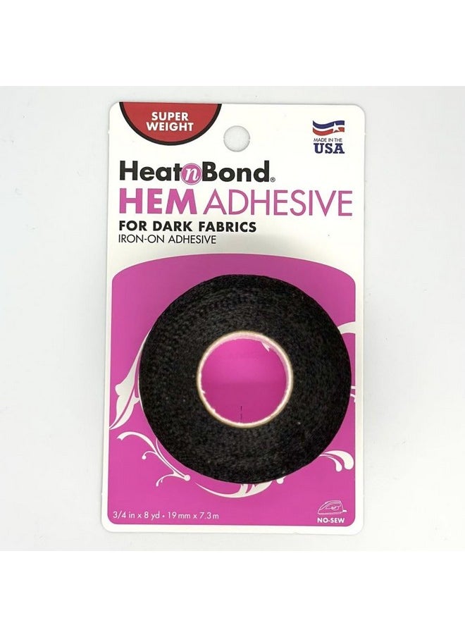 HeatnBond - Hem Iron On Adhesive Super Weight 3/4 Inch X 8 Yards Black - Image 1