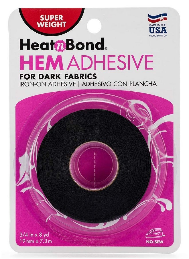 HeatnBond - Hem Iron On Adhesive Super Weight 3/4 Inch X 8 Yards Black - Image 1