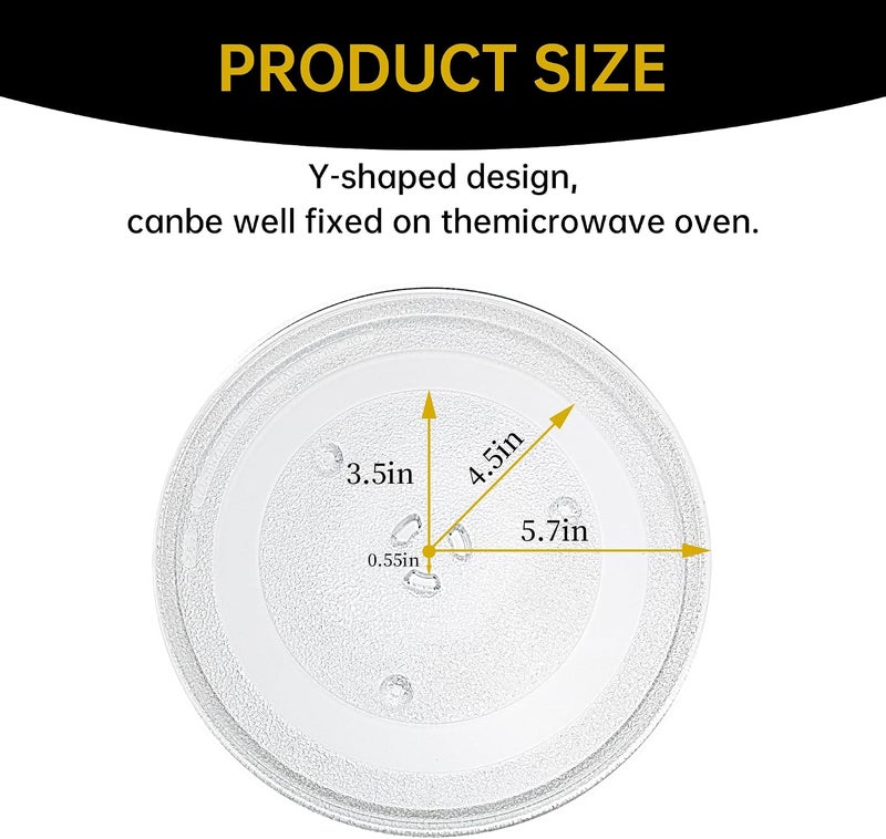 Rotaglass 11.25" Microwave Glass Turntable Plate, 11.25" / 28.6 cm Microwave Tray Replacement Glass Plate, Glass Tray Replacement for LG, GE, Magic Chef, Hotpoint, Panasonic, Kenmore, etc - Image 2