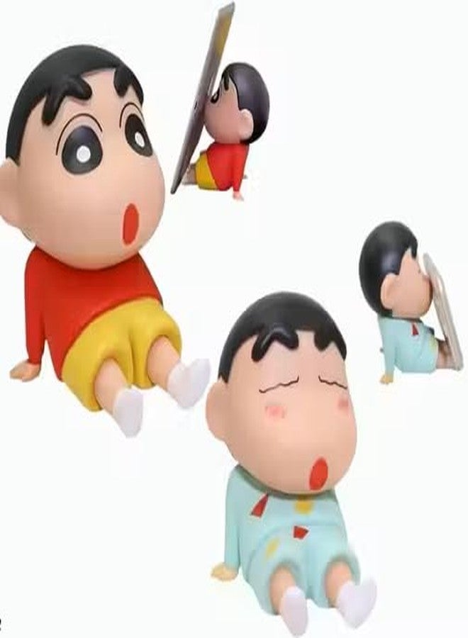 vulrian Action Figure Mobile Holder Size -5.8 inch X 2.6 inch | Medium Size | Figurine Cartoon Figures Toys for Boys & Girls PVC Super Stable Phone Holder for Phones and Tablets. (Shin_chan-Blue) - Image 3