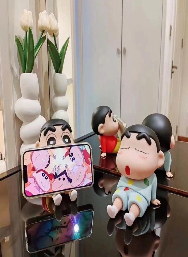 vulrian Action Figure Mobile Holder Size -5.8 inch X 2.6 inch | Medium Size | Figurine Cartoon Figures Toys for Boys & Girls PVC Super Stable Phone Holder for Phones and Tablets. (Shin_chan-Blue) - Image 4