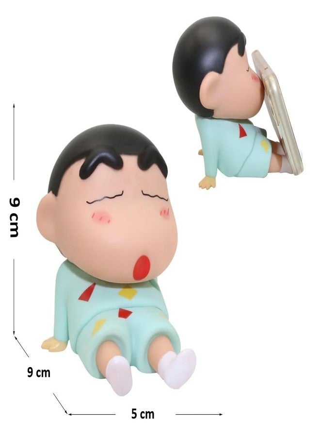 vulrian Action Figure Mobile Holder Size -5.8 inch X 2.6 inch | Medium Size | Figurine Cartoon Figures Toys for Boys & Girls PVC Super Stable Phone Holder for Phones and Tablets. (Shin_chan-Blue) - Image 2