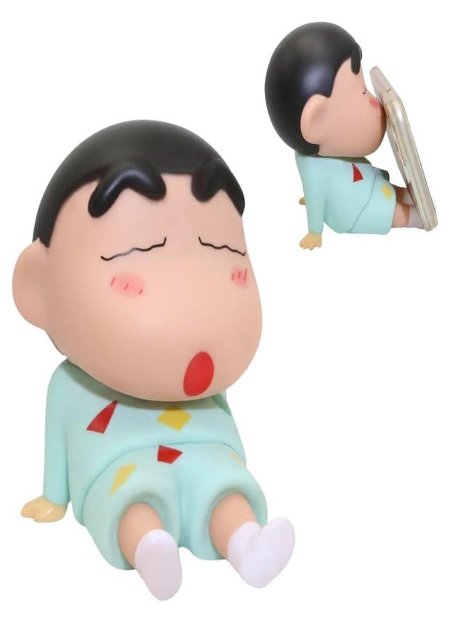vulrian Action Figure Mobile Holder Size -5.8 inch X 2.6 inch | Medium Size | Figurine Cartoon Figures Toys for Boys & Girls PVC Super Stable Phone Holder for Phones and Tablets. (Shin_chan-Blue) - Image 1