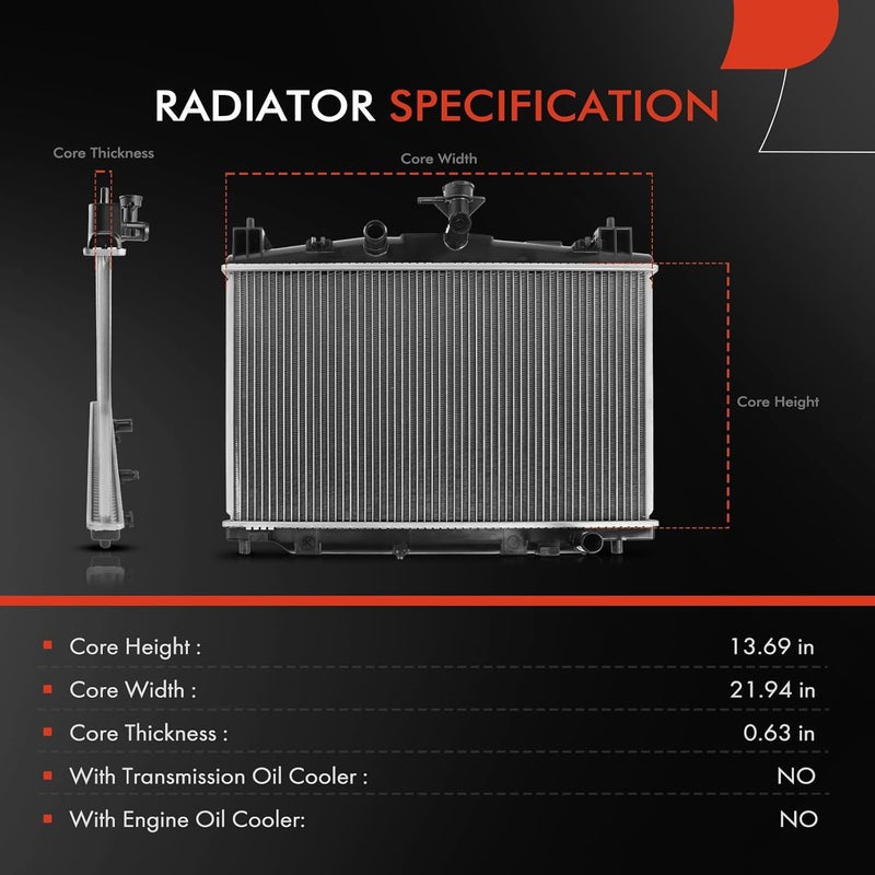 A-Premium Engine Coolant Radiator for Mazda 2 (2011-2014) - Image 2