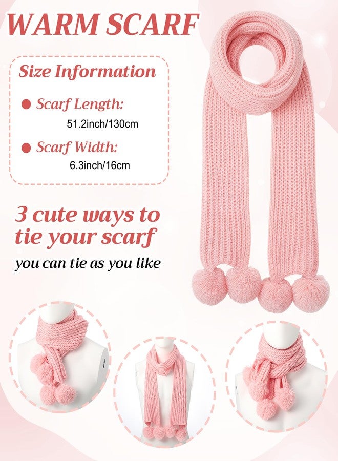 Geyoga 3 Pcs Kids Winter Hat Gloves Scarf Set for Age 2-8 Yrs Boys Girls Winter Toddler Warm Fleece Lined Hat Scarf Gloves(Pink) - Image 4