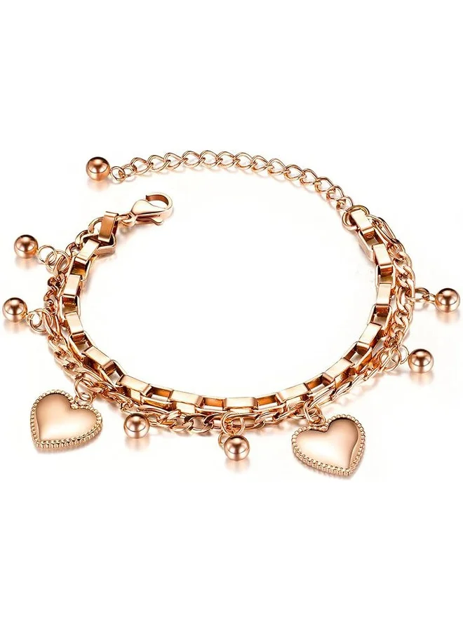 Lee Cooper Women's Stainless Steel Rose Gold Plating Bracelet - LC.B.01035.440