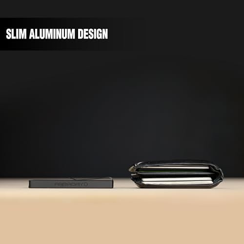 Faraday Defense Faraday Wallet - RFID Blocking | Aluminum Credit Card Holder | Slim Minimalist Wallet | Locking Button Release | MagSafe Compatible | Money Clip - Image 5