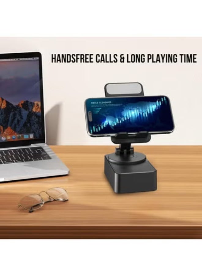 360° Foldable Rotation Cell Phone Stand with Wireless Bluetooth Speaker & Power Bank – 3-in-1 HD Surround Sound Phone & Tablet Holder (Gifts for Men & Women) - Image 3