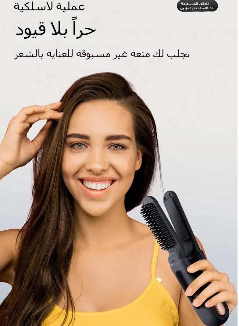 2-in-1 splint straightening comb straightening artifact wireless portable negative ions do not hurt hair straightening comb - Image 4