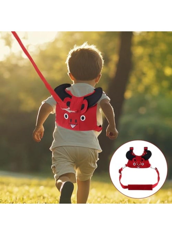 Adjustable Toddler Walking Harness Reins for Boys and Girls, Baby Safety Walking Trainer Strap for Children Aged 1-6 Years, Comfortable and Secure Baby Walking Belt (Red)  - Image 2