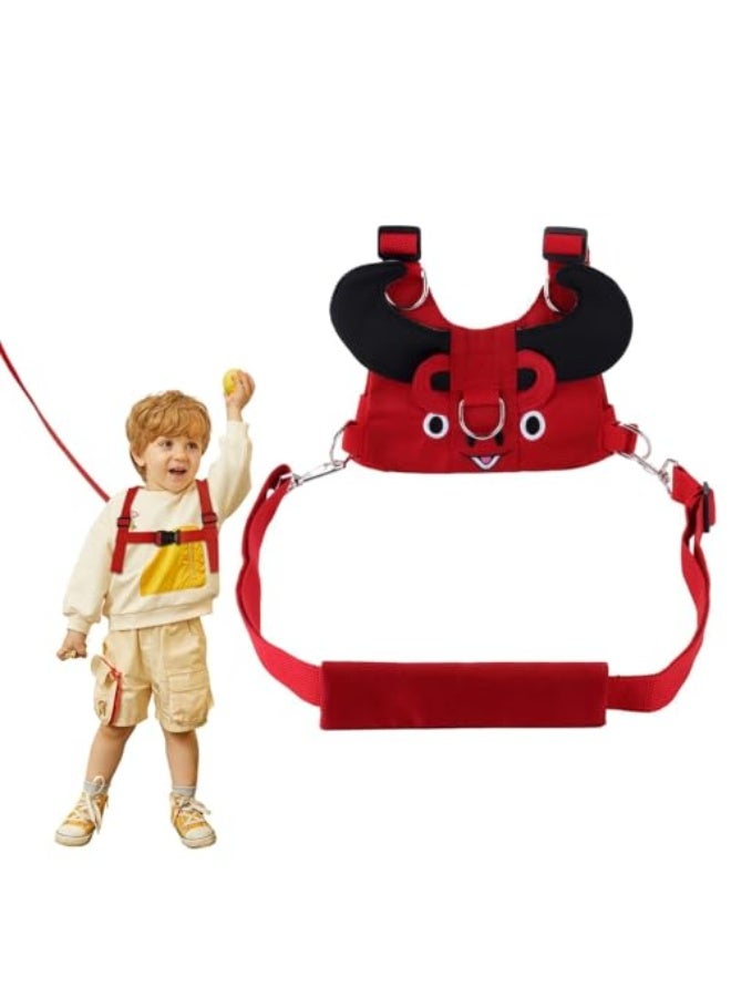 Adjustable Toddler Walking Harness Reins for Boys and Girls, Baby Safety Walking Trainer Strap for Children Aged 1-6 Years, Comfortable and Secure Baby Walking Belt (Red)  - Image 1