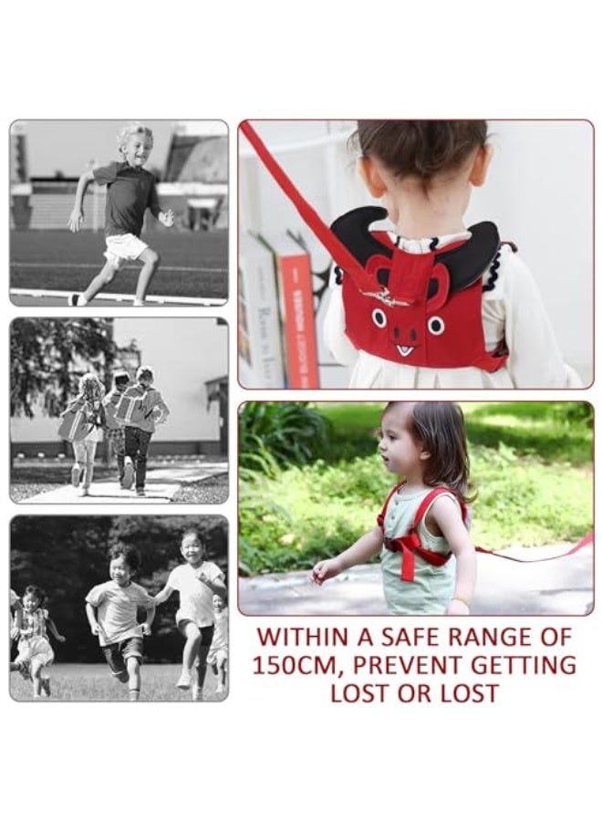 Adjustable Toddler Walking Harness Reins for Boys and Girls, Baby Safety Walking Trainer Strap for Children Aged 1-6 Years, Comfortable and Secure Baby Walking Belt (Red)  - Image 5