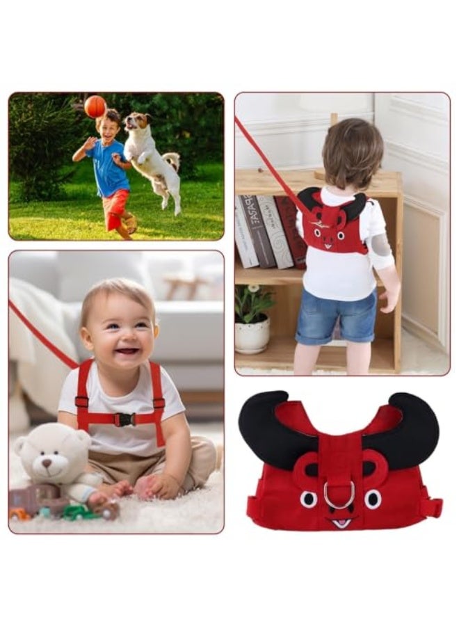Adjustable Toddler Walking Harness Reins for Boys and Girls, Baby Safety Walking Trainer Strap for Children Aged 1-6 Years, Comfortable and Secure Baby Walking Belt (Red)  - Image 3