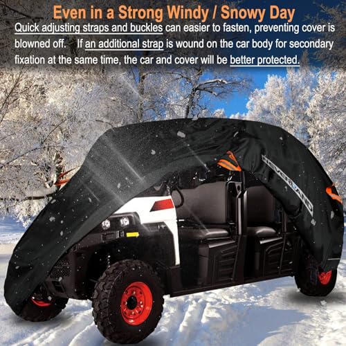 NEVERLAND UTV Cover Heavy Duty Ranger Cover Waterproof 2-3 Seater/4-6 Seater Side by Side Covers 4 Door All Weather Storage with Reflective Strip Compatible with Polaris RZR General Can-Am Yamaha SxS - Image 5