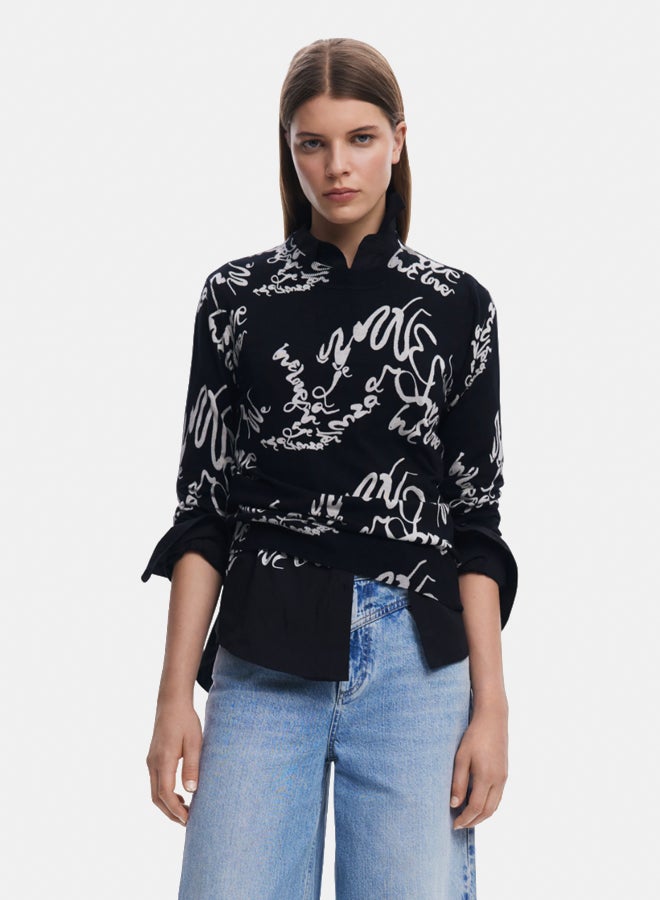 DESIGUAL Fine Lettering Sweater  - Image 1
