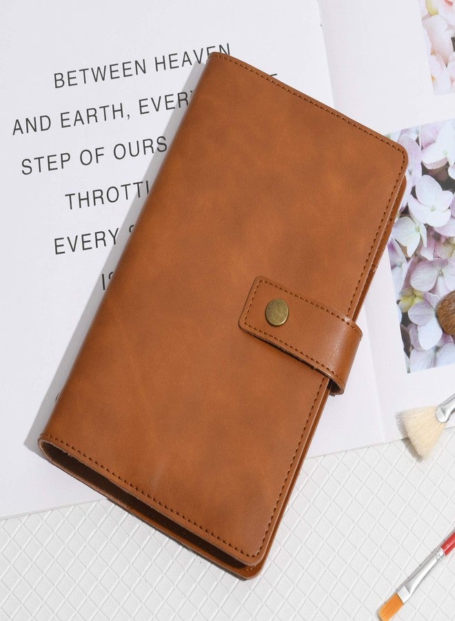 WONDERPOOL A6 Leather Journal Refillable Notebook Spiral Diary Binder Portfolio - Dotted Paper & Inner Pockets Organizer for Man and Woman (Brown, A6) - Image 3