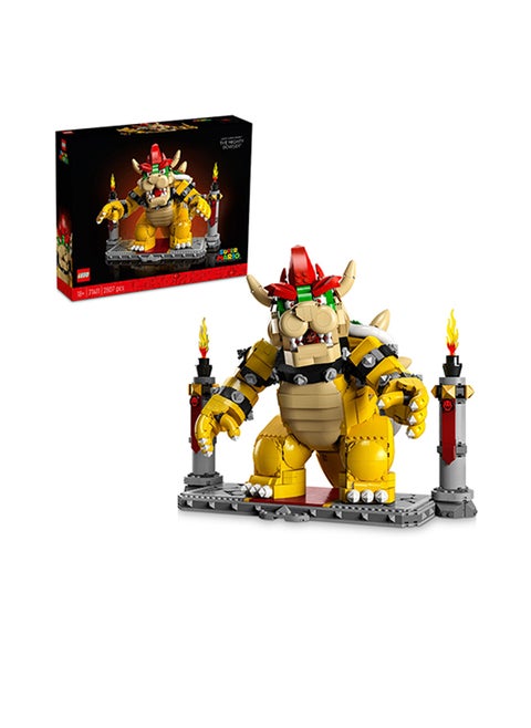 Super Mario The Mighty Bowser 71411 Building Kit; Collectible Gift For Adult Fans; Features Button-Activated Head-And-Neck Movement And A Fireball Launcher, Plus A Battle Platform For Display (2,807 Pieces)