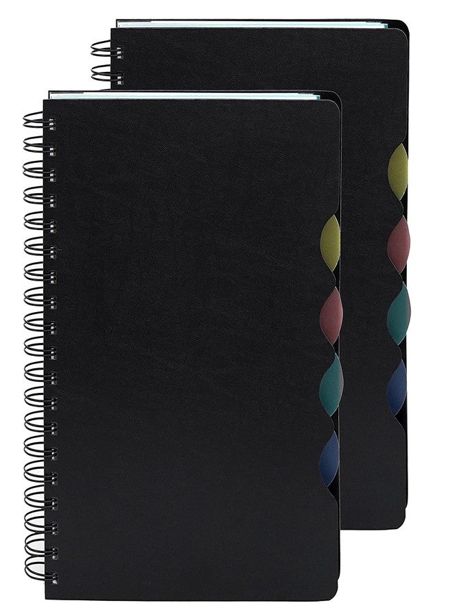 Peeplvalue Pack of 2 Ruled Soft Cover 5 Subject Spiral wire Binding Notebook, A5 Size with Single Line, 300 Pages with multicolour cover - Image 2