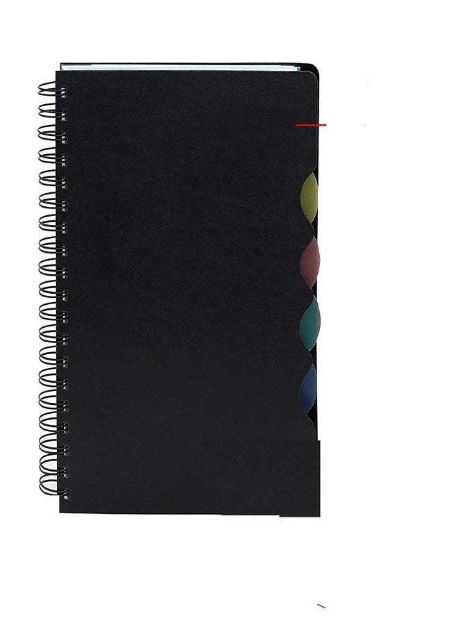 Peeplvalue Pack of 2 Ruled Soft Cover 5 Subject Spiral wire Binding Notebook, A5 Size with Single Line, 300 Pages with multicolour cover - Image 1