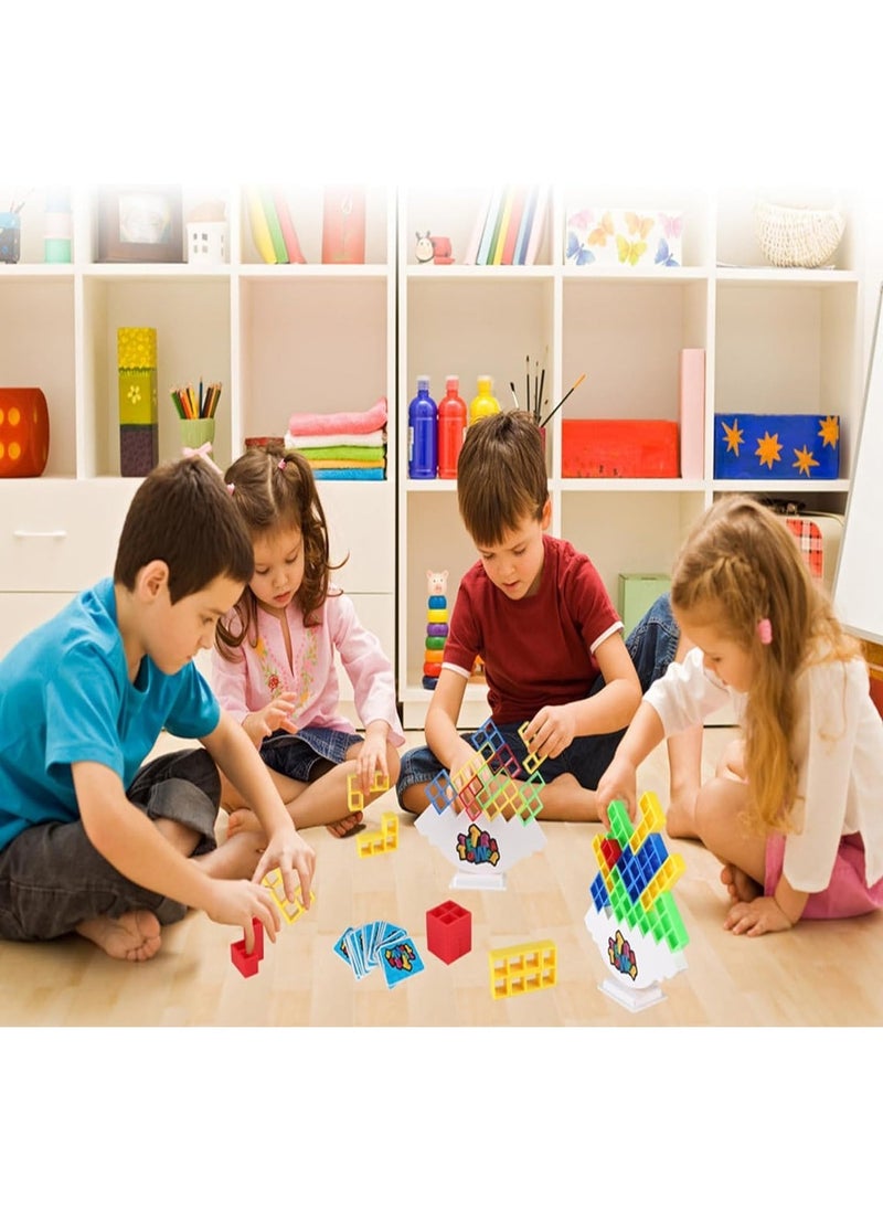 48 Pcs Tetra Tower Balance Stacking Blocks Game Board Games For Kids And Adults 2 Players Balance Game Team Building Blocks Toy