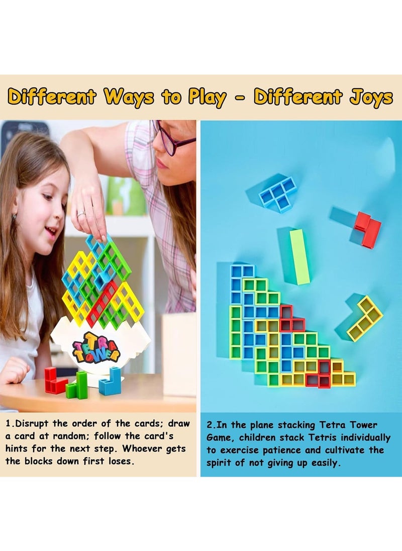 48 Pcs Tetra Tower Balance Stacking Blocks Game Board Games For Kids And Adults 2 Players Balance Game Team Building Blocks Toy