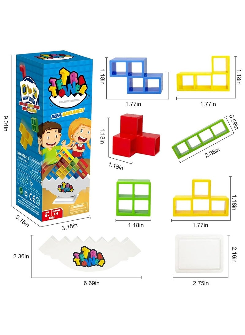 48 Pcs Tetra Tower Balance Stacking Blocks Game Board Games For Kids And Adults 2 Players Balance Game Team Building Blocks Toy