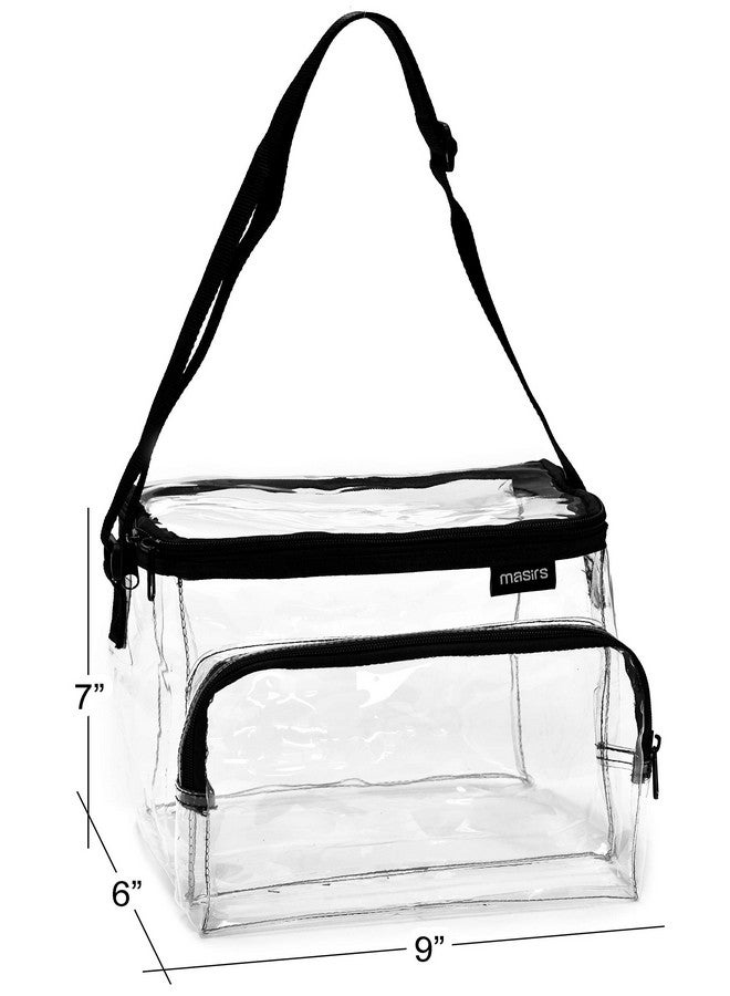 Masirs Masirs Clear Lunch Bag, Durable PVC Plastic See Through Lunch Bag with Adjustable Shoulder Strap Handle for Prison Correctional Officers, Work, Stadium Approved, Freezer Proof, (Medium)  - Image 2