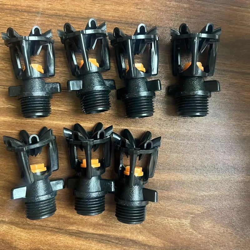 7 Pieces ABS Lawn Sprinkler 1/2 Inch Male Thread 360° Automatic Rotating Garden Irrigation - Image 1
