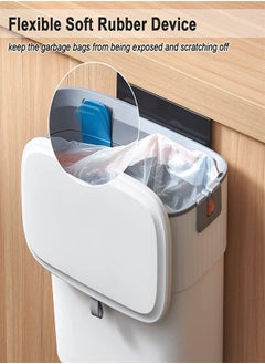 joyzzz 9L Hanging Trash Can With Lid, With Drawstring Design, Installable Small Trash Can, Suitable for Cabinets, Bathrooms and Offices  - Image 4