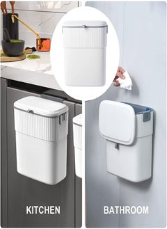 joyzzz 9L Hanging Trash Can With Lid, With Drawstring Design, Installable Small Trash Can, Suitable for Cabinets, Bathrooms and Offices  - Image 5