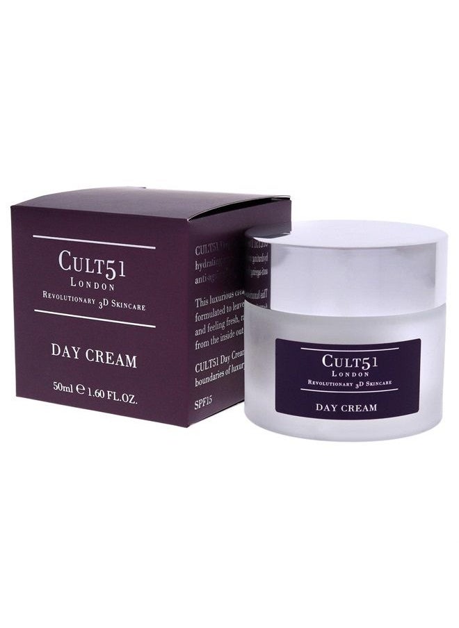 CULT51 - Day Cream - Intensely Hydrating Moisturizer - Reduces Signs Of Aging And Prevents Visible Wrinkles - Experience Glowing Skin And Deep Hydration - Renewing Treatment Restores Your Face - 1.6 Oz - Image 1