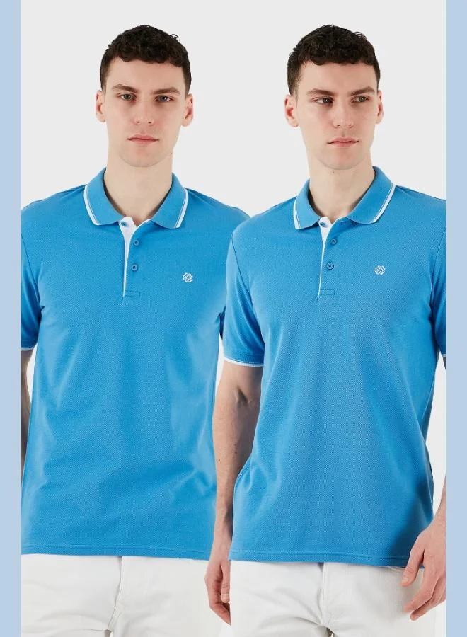 Buratti Cotton Slim Fit Buttoned 2-Pack Polo Collar T-Shirt Men's Polo Collar T-Shirt 5902118S2