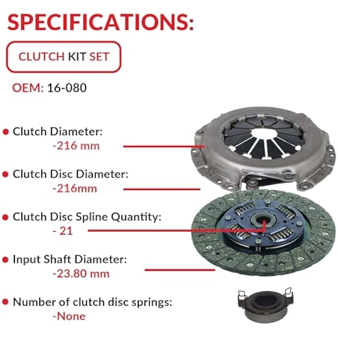 rayihni SOUTHEASTCLUTCH Clutch Kit Compatible With Corolla Matrix MR2 Spyder Celica Pontiac Vibe Geo Prizm Base Gsi Lsi S Ce Le St Xr 16L L4 18L L4 GAS DOHC Naturally Aspirated 1ZZFE 2ZZGE 16080 - Image 5