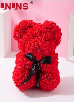 UNUNS Rose Bear,Hand Made Rose Teddy Bear Flowers,Rose Teddy Flowers Bear Gifts For Friend,Including Transparent Gift Box  - Image 5