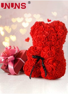 UNUNS Rose Bear,Hand Made Rose Teddy Bear Flowers,Rose Teddy Flowers Bear Gifts For Friend,Including Transparent Gift Box  - Image 3