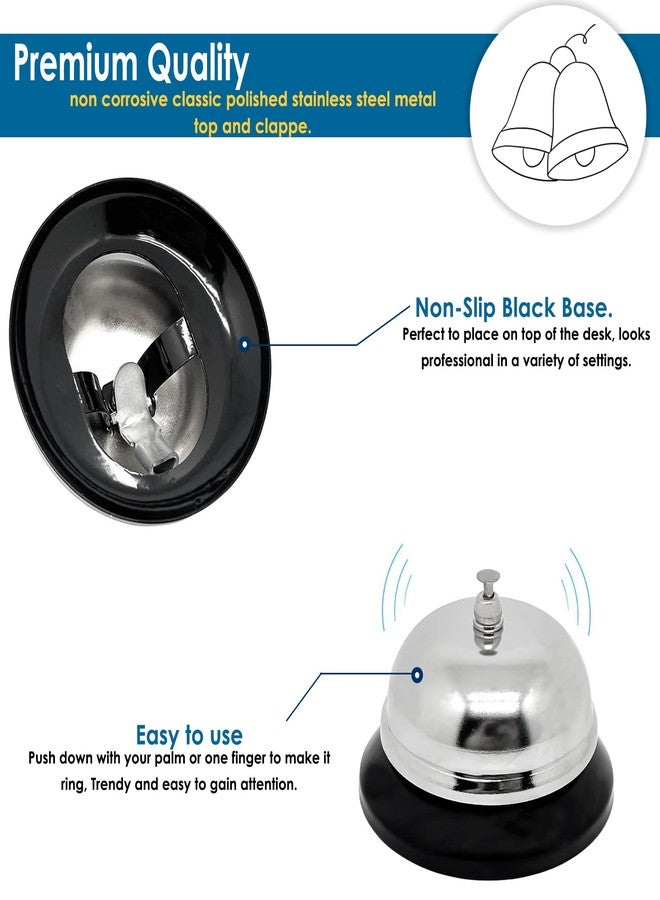 ERDANER 1pcs Call Bell, Service Bell, Loud and Clear Ring Stainless Steel Metal Counter Service Bell,for Hotels, Schools, Restaurants,Reception Areas(Small Size) - Image 2