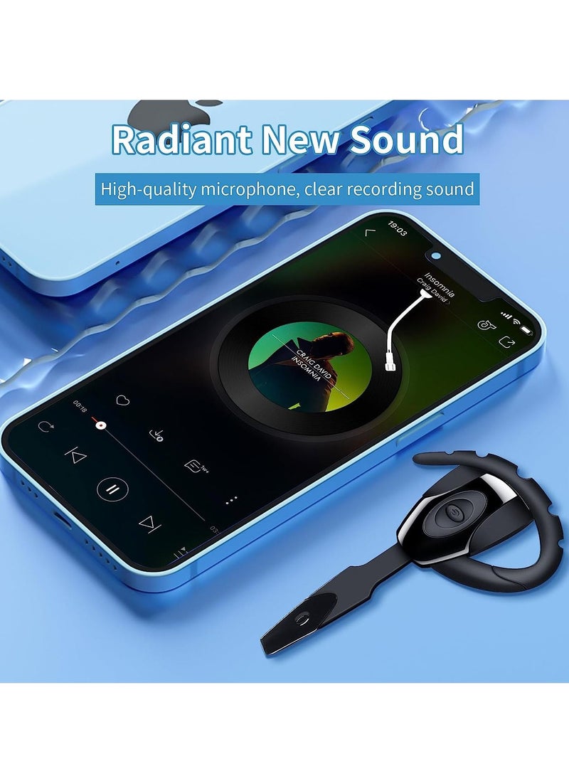 SYOSI Bluetooth Headset Wireless, Hanging Ear Bluetooth Earphone with Microphone, Standby Time 160 Hours, for Business Office Driving, Supports iPhone Android PS3 (Headphones + Charging Case- Style 5)  - Image 4