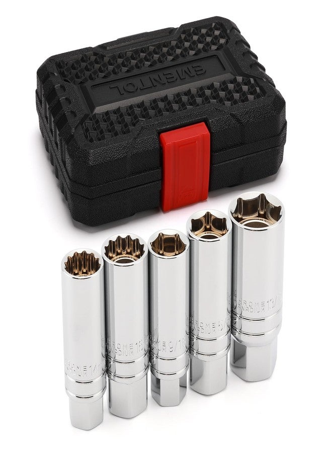 EMENTOL 5PCS 3/8" Drive Magnetic Spark Plug Socket Set, CR-V, Includes 14mm, 16mm Thin Wall Sockets and 9/16", 5/8", 13/16" - Image 1