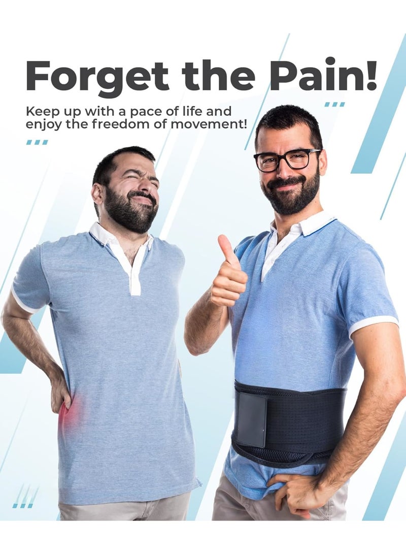 Zikra Back Brace for Lower Back Pain, Immediate Relief from Sciatica, Herniated Disc, Scoliosis, Breathable Design With Lumbar Support Pad, Back Support Brace for Home, Lifting, Work, XL - Image 2