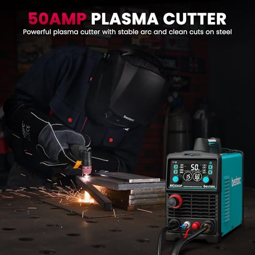 bestarc Plasma Cutter, [Pilot Arc][Large LED Display][Air Sensor] 50A bestarc Plasma Cutter Machine 110/220V Dual Voltage, 1/2 Inch Clean Cut 4/5 Inch Max Cut, Post Flow Mesh, 2T/4T for Beginners DIY - Image 4