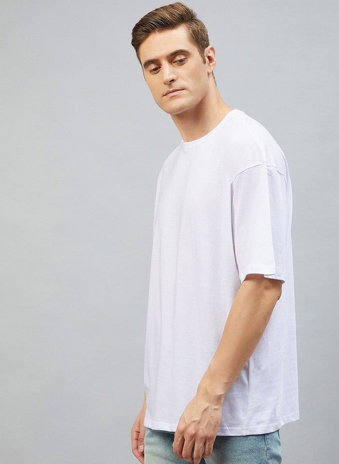 CHIMPAAANZEE Men White V-Neck Oversized T-shirt - Image 4