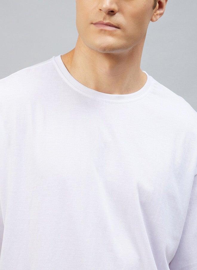 CHIMPAAANZEE Men White V-Neck Oversized T-shirt - Image 2