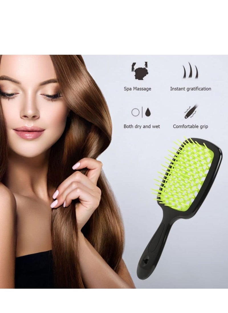 Max Hair Brush,Detangling Hair Brush, Curl Massage Comb, Detangler Brush for Women Girls Kids Wet and Dry Hair Soft Curly Thick Long Hair (Black Green)  - Image 3